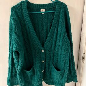 a new day Teal Button-Up Cardigan Sweater